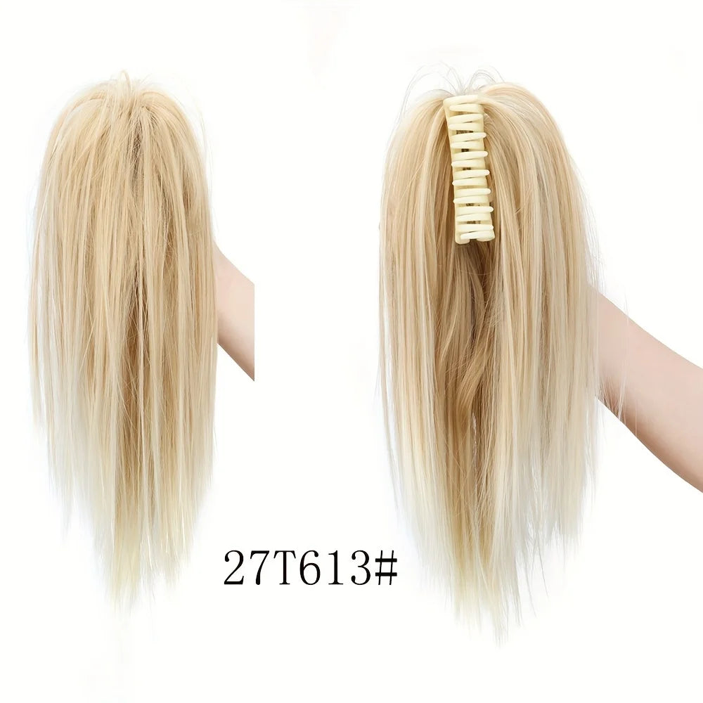 12Inch Synthetic Ponytail Extension Claw Clip On Hairpiece Soft Pony Tail Heat
