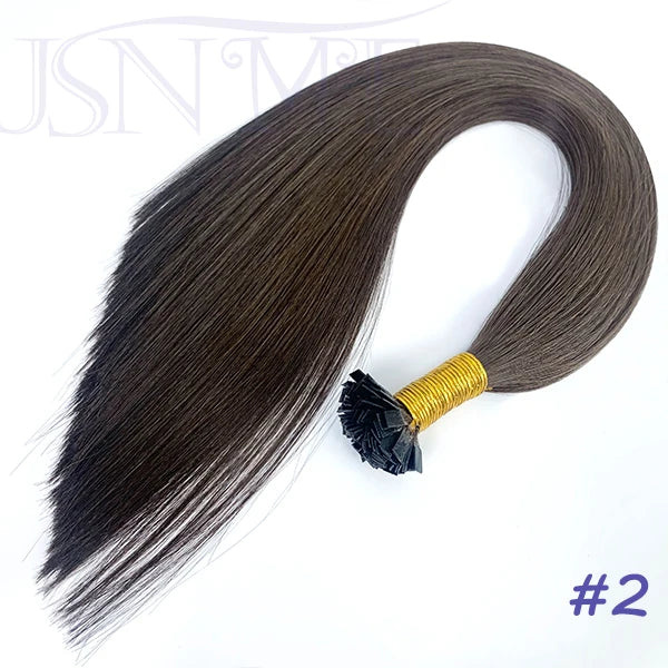 Flat Tip Hair Extensions Keratin Natural Human Hair Extension Brown Blonde 1g/Strand For Salon