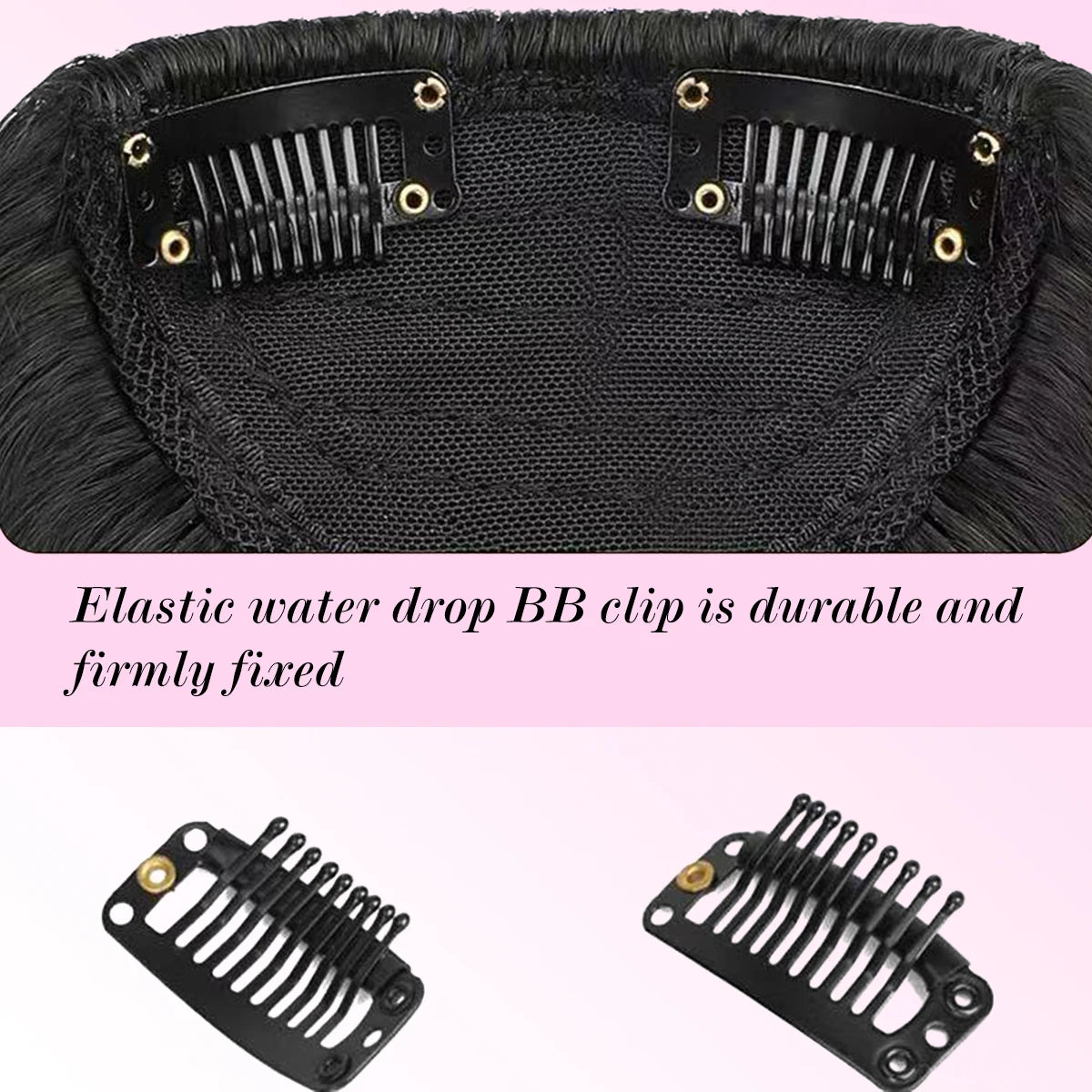 Synthetic high-level comic bangs wig women's forehead clip bangs heat-resistant natural black for