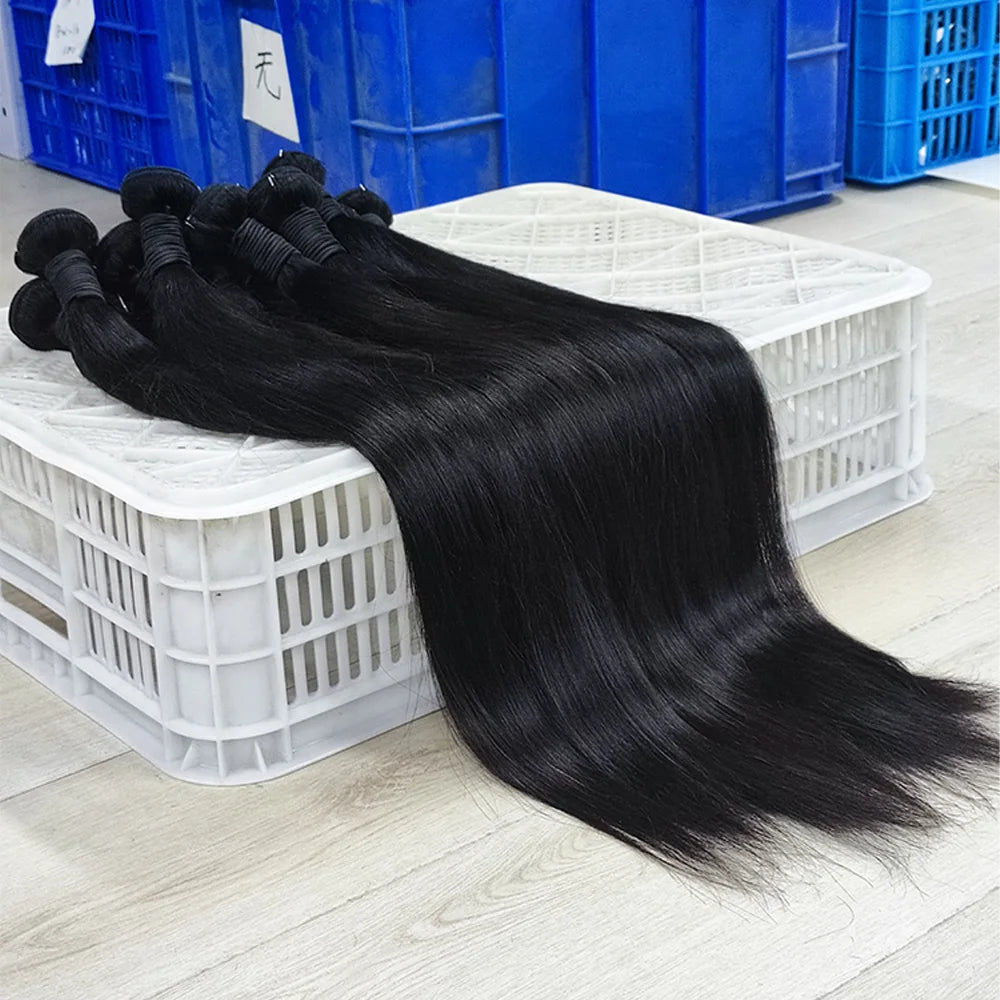 100% Human Hair Bundles Weaves Straight Extensions /Pack Brazilian Deals Raw Fast