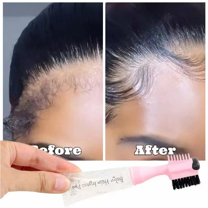 Baby Hair Edges Pro Brush Gel Squeeze Tube 10Ml Refill Gel Replacement Tube 20Ml, Professional Edge Control Brush And Gel 3 In 1