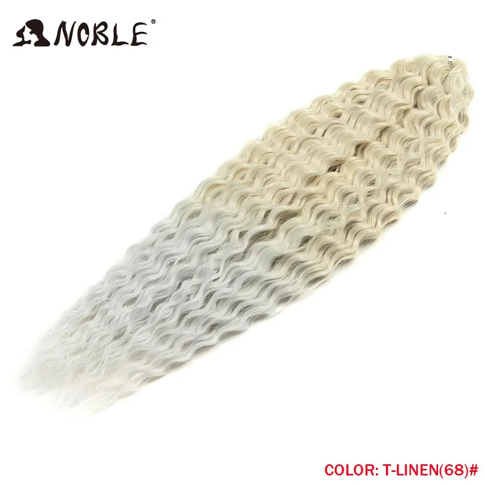 Synthetic Twist Crochet Curly Hair Water Wave Braid Ombre Blonde Brown Deep