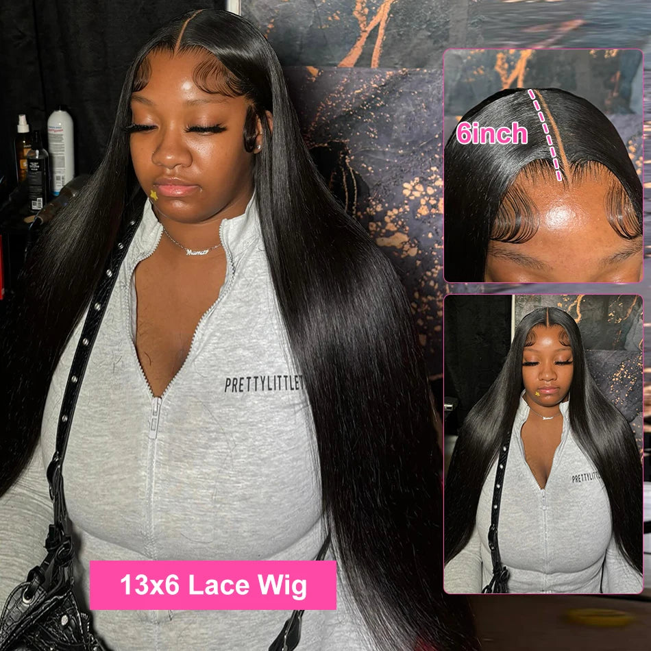 Straight Lace Front Human Hair Wigs, 13x4 HD Frontal Density Natural Hairline