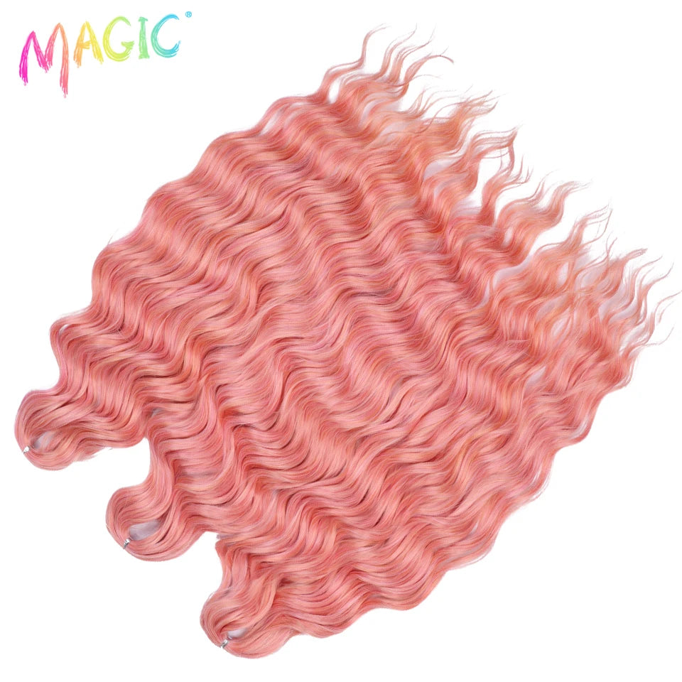 Water Wave Braiding Hair Extensions Ombre Blonde Deep Afro Curl Twist Crochet