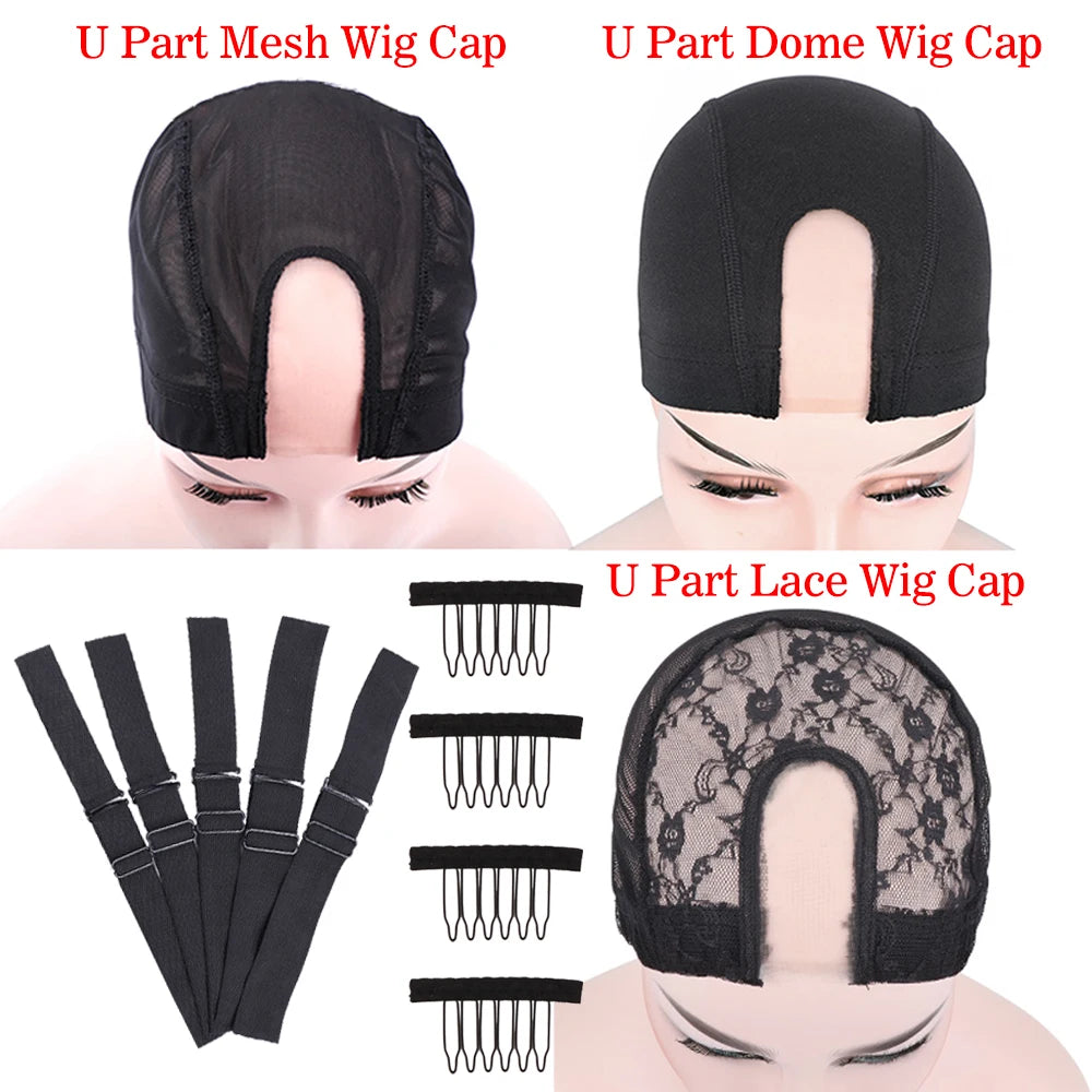 U Part Wig Cap Mono Lace Dome Making 3Cm Knit Band& 6Teeth