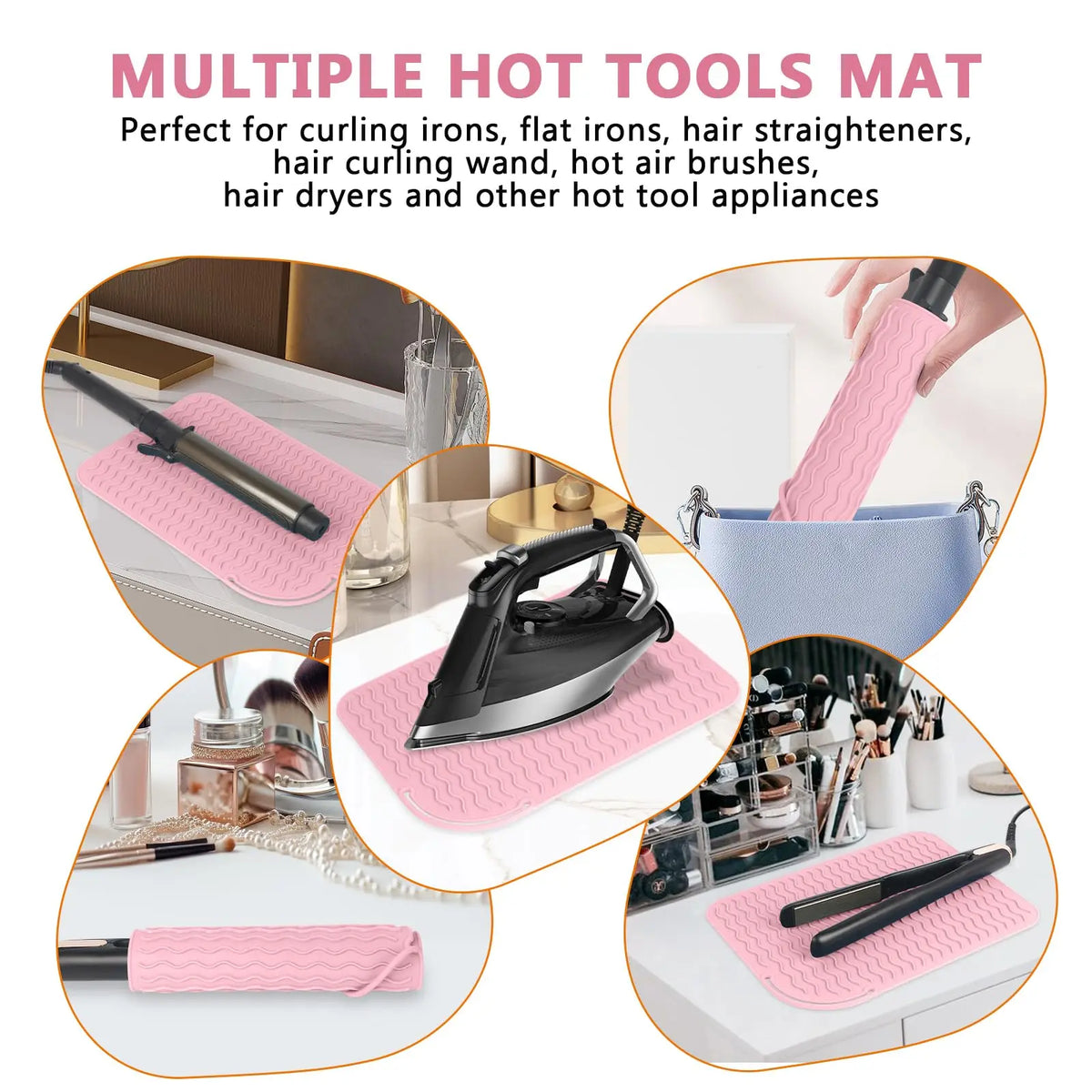Silicone Heat Resistant Mat Hair Insulation Portable Tools Pad Straightener Curling Stick