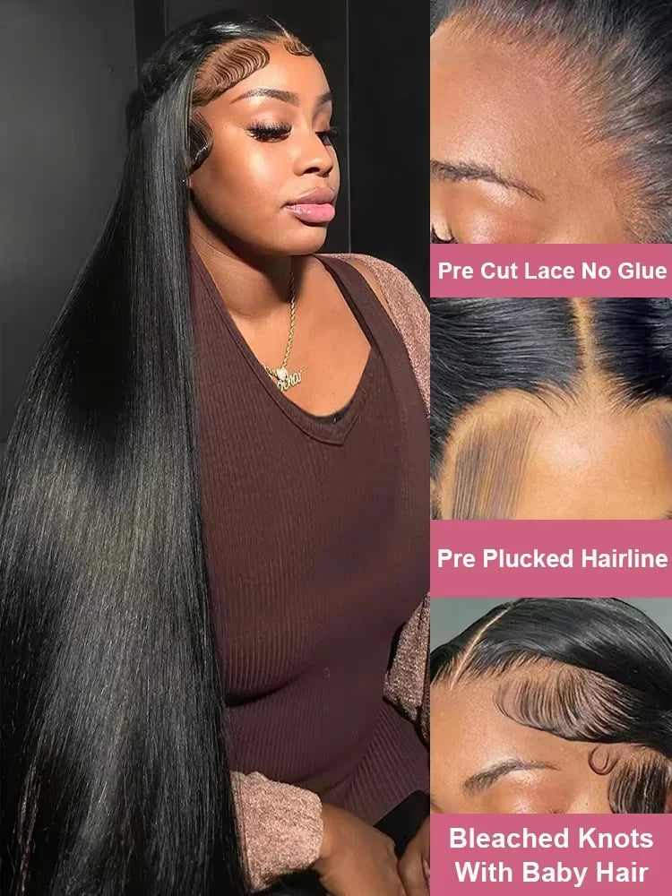 Density 13x6 Bone Straight HD Lace Front Wig Frontal Human Hair Brazilian