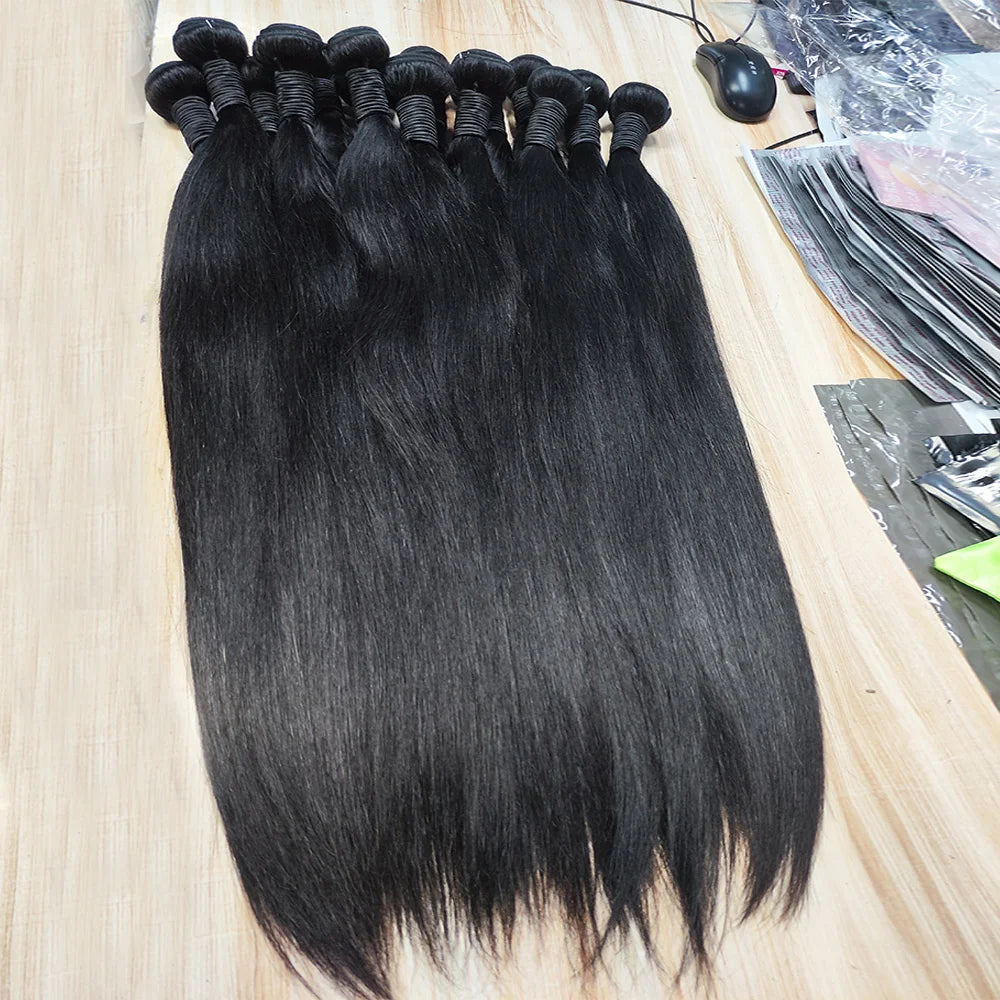 100% Human Hair Bundles Weaves Straight Extensions /Pack Brazilian Deals Raw Fast