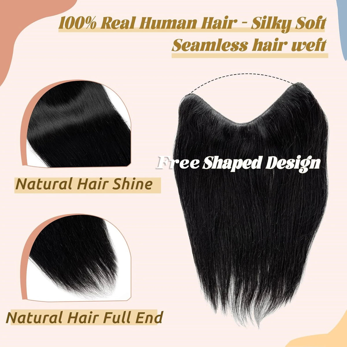 Light Brown Bone Straight Clip in Hair Extensions Full Head One-piece Human