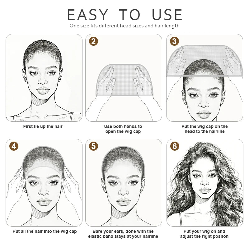 Wholesale Black Snood Nylon Hairnet Materials Wigs Making Streching Elastics Mesh Cap