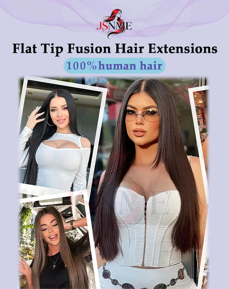 Flat Tip Hair Extensions Keratin Natural Human Hair Extension Brown Blonde 1g/Strand For Salon