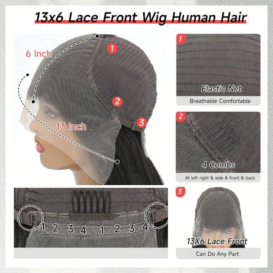Lace Front Wig Density, 13x6 HD Transparent Body Wave Frontal Human Hair