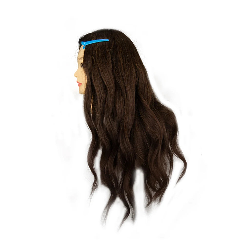 80% Real Hair Doll Head Hairstyle Professional Training Mannequin Styling To Practice
