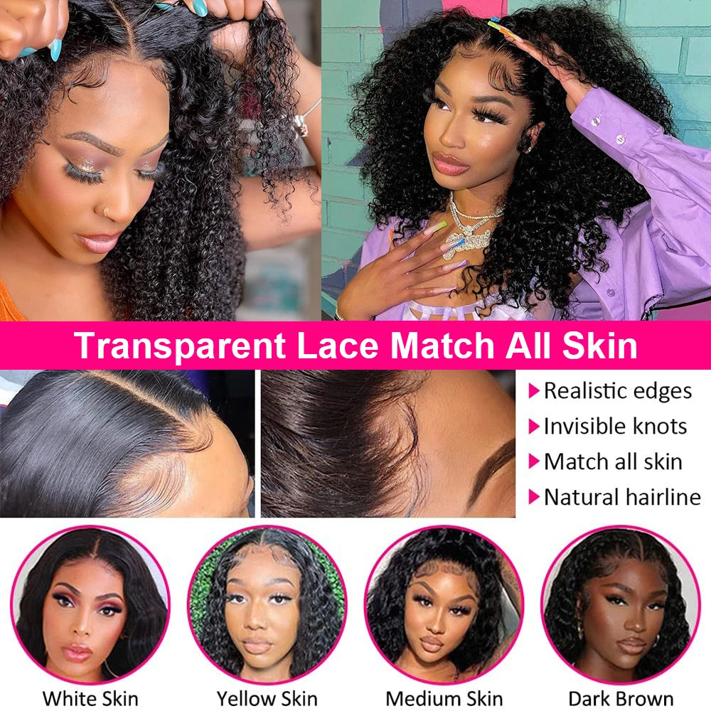 Afro Kinky Curly Human Hair Lace Front Wig — 13x4 Lace, Pre-Plucked