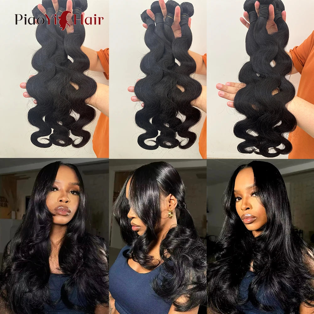 Body Wave Human Hair Bundles Closure Transparent, 13x4 13x6Lace Frontal 100% Raw