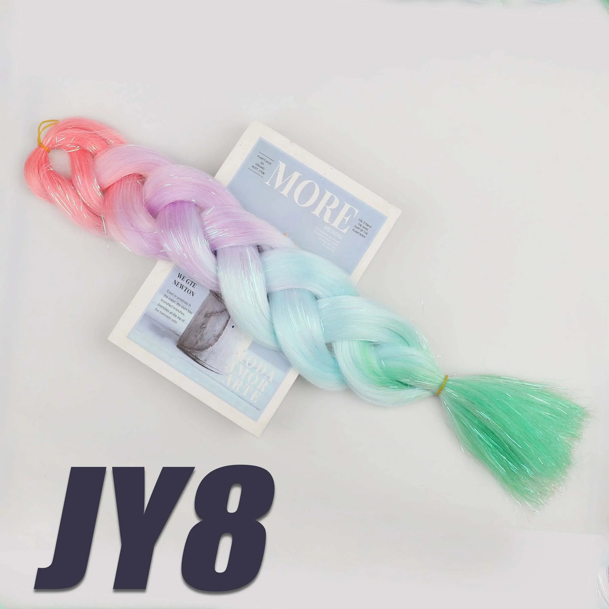Purple Braiding Hair Pre Stretched Synthetic Kanekalon Crochet Jumbo Braids Extensions Accessories