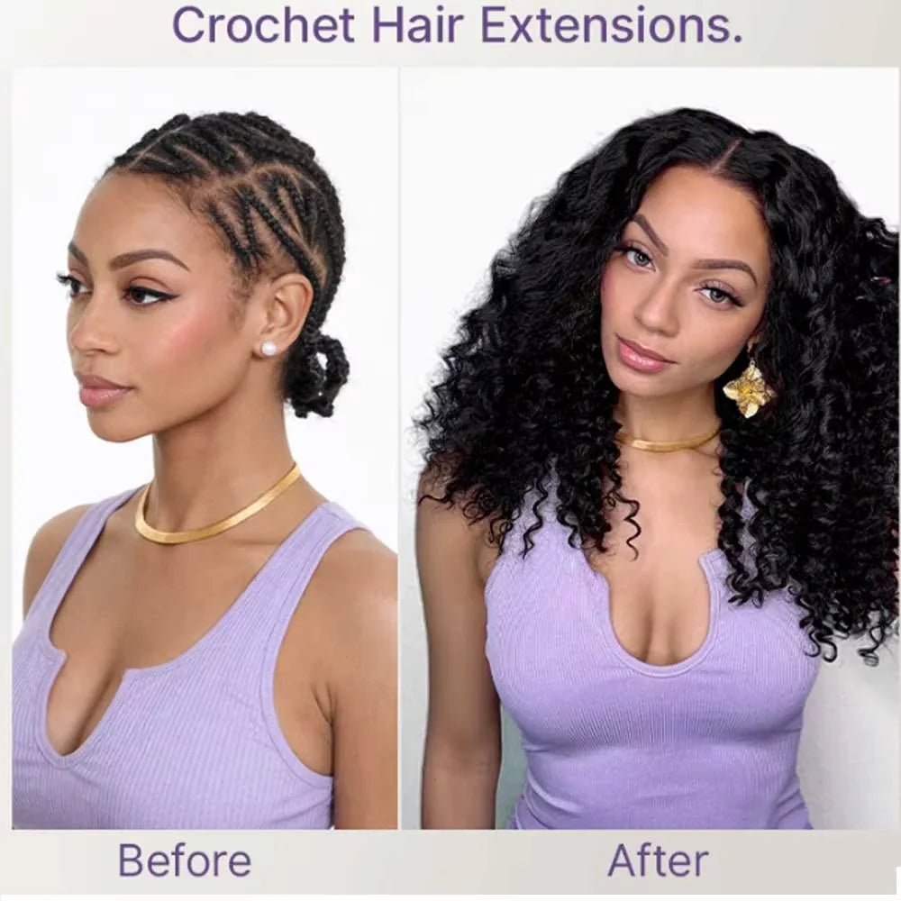 Feathered Crochet 100% Human Hair For Braiding Boho Braids Raw Burmese Curly Human Hair Extensions Pre-Separated Miracle Knots