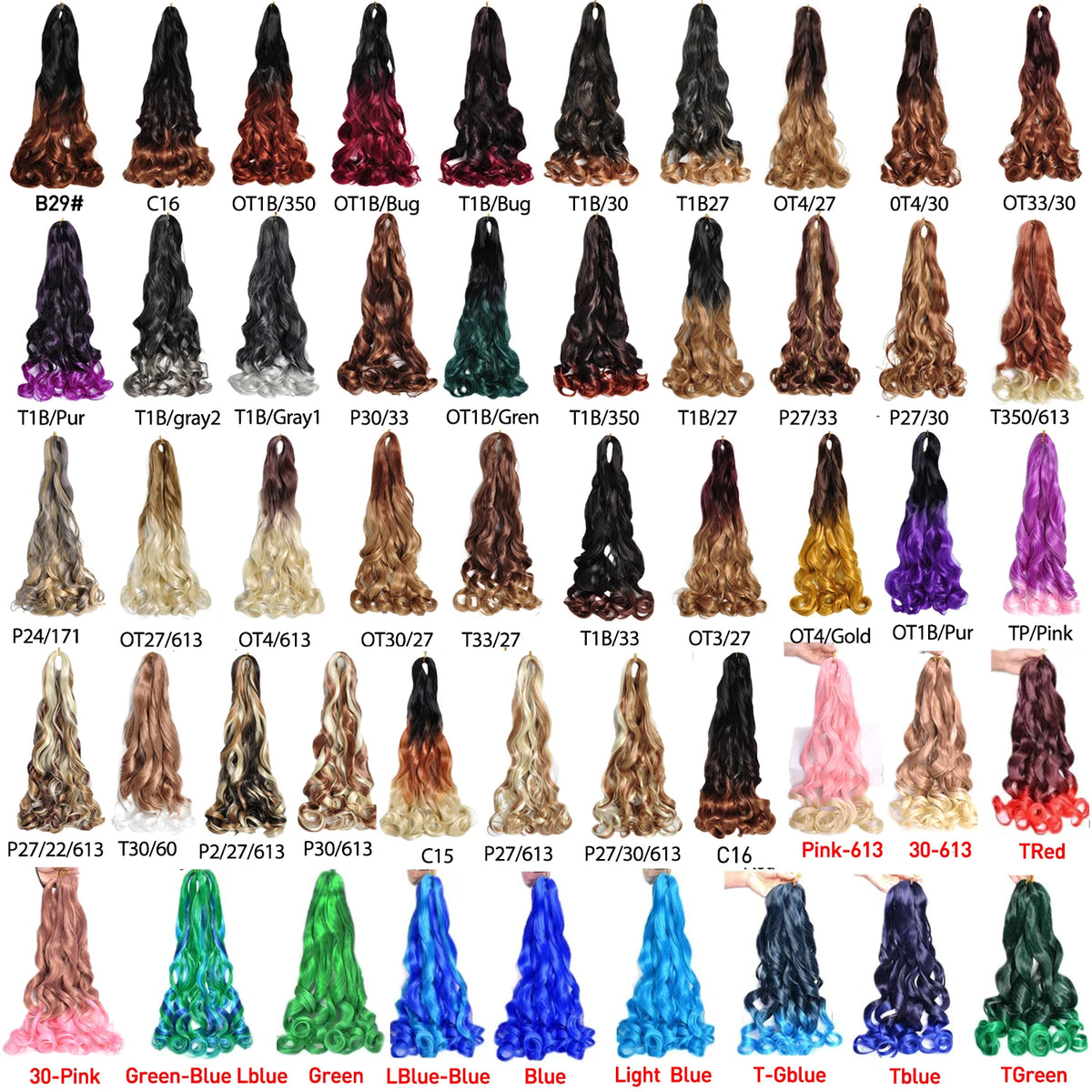 French Curls Braiding Hair Extensions Synthetic Spanish Curl Loose Wave Spiral Braids