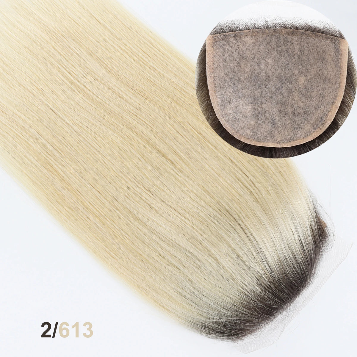 2/613 Ombre Light Blonde Topper Lace Front Real Remy Human Hair Toupee