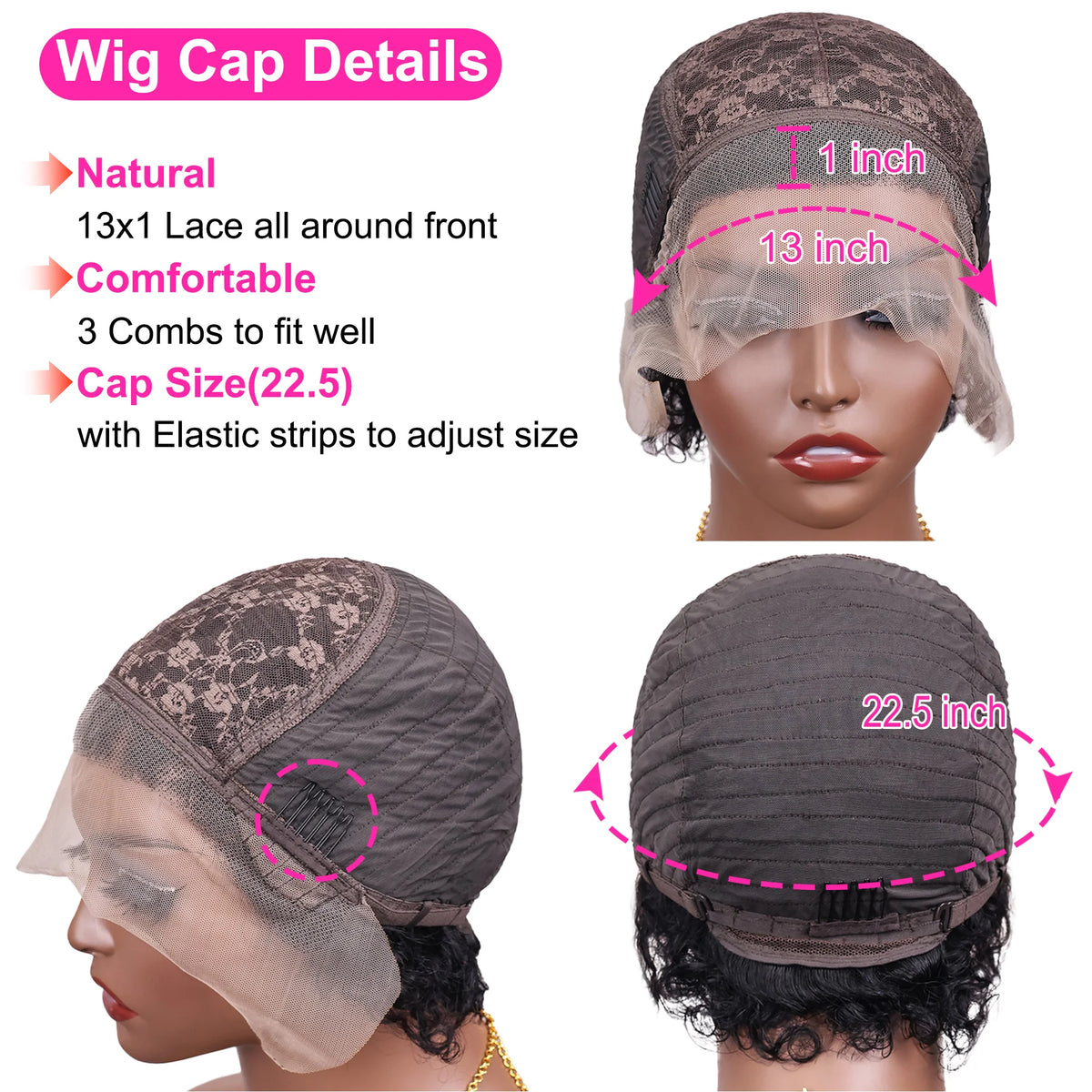 Pixie Cut Wig Transparent Lace Front Human Hair Short Curly Bob Brazilian