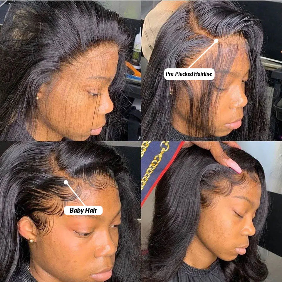 13x4 HD Transparent Body Wave Lace Front Wig Frontal Brazilian Human Hair