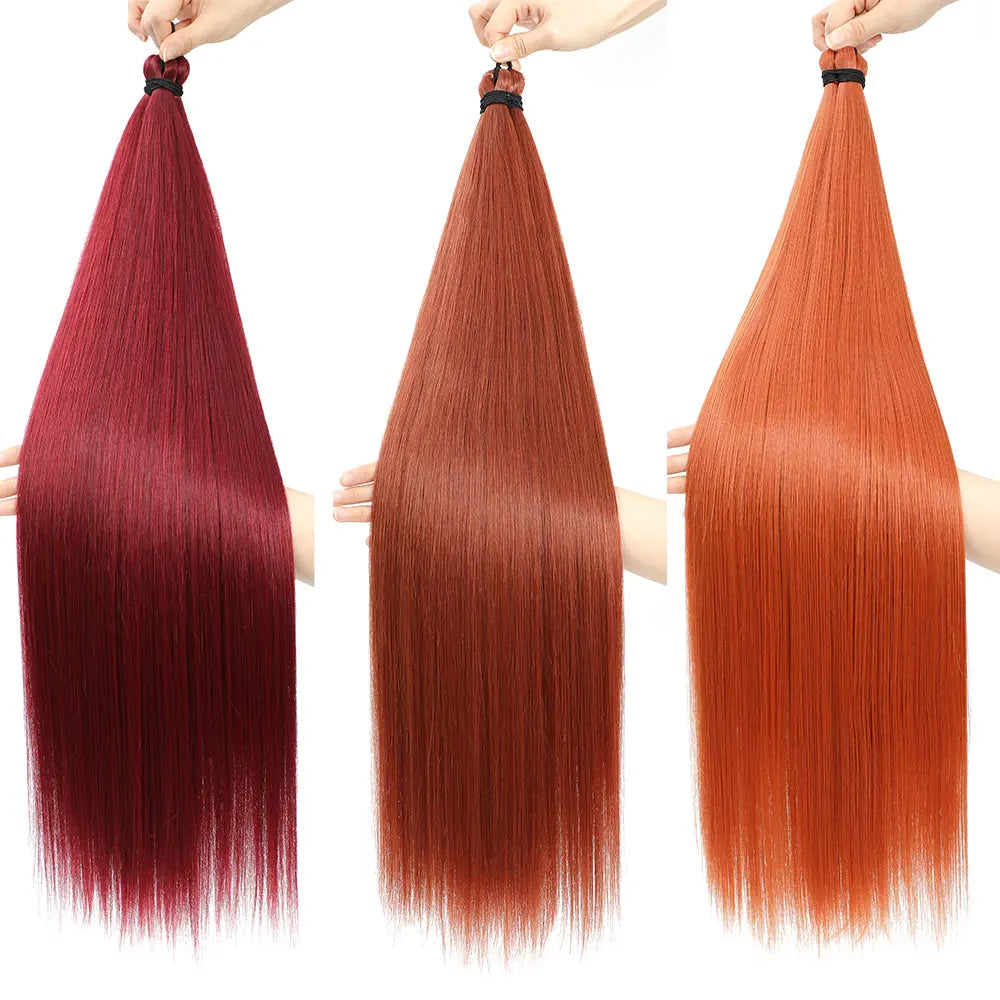 Straight Pony Hair Bundles Crochet Braids Synthetic Braiding Soft Extensions