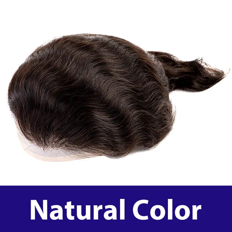 Breathable Mono Lace PU Base Hair Prosthesis Human Men's Wig Systems Natural