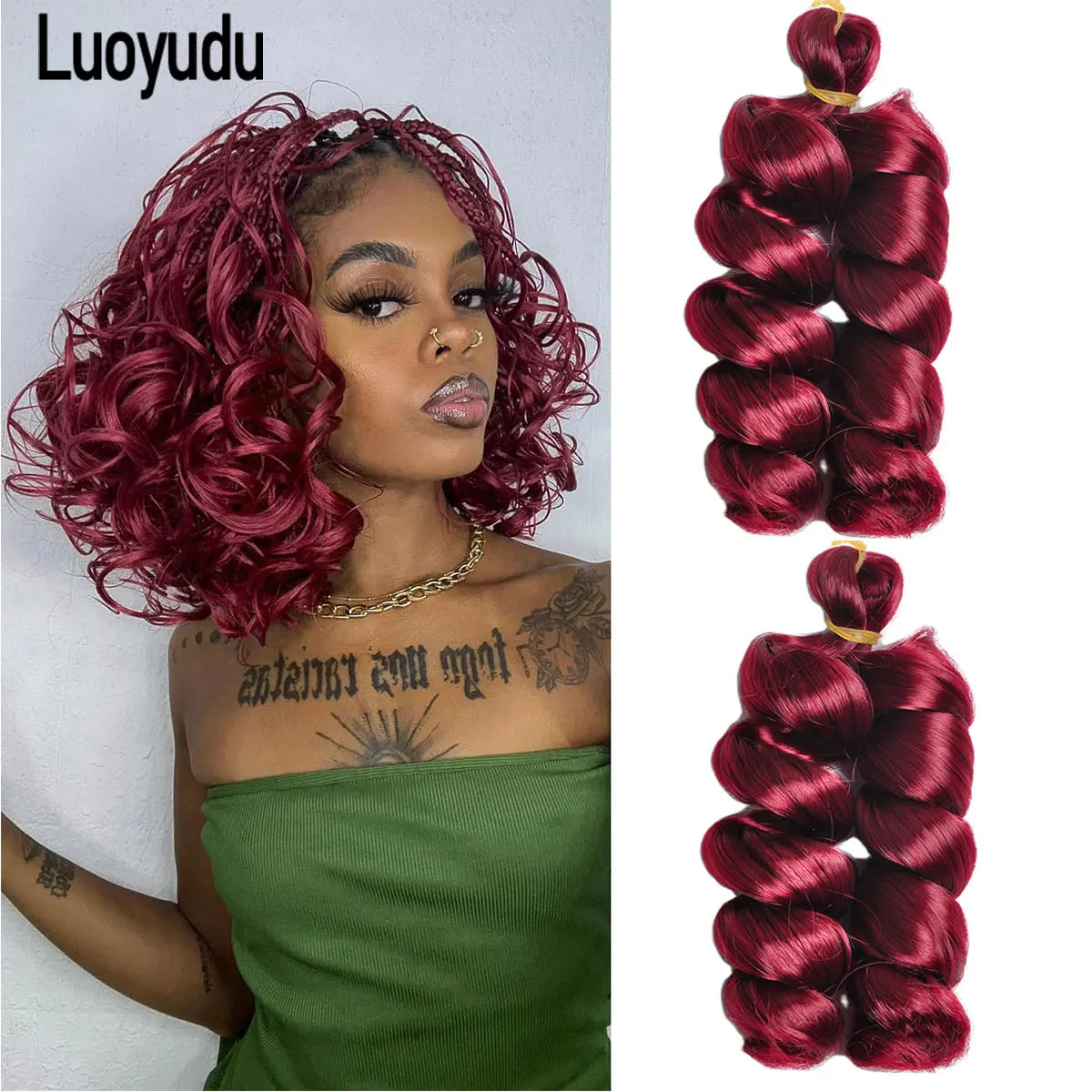 12inch Synthetic Italian Curls Braids Hair Crochet Loose Extensions Boho Deep Wave