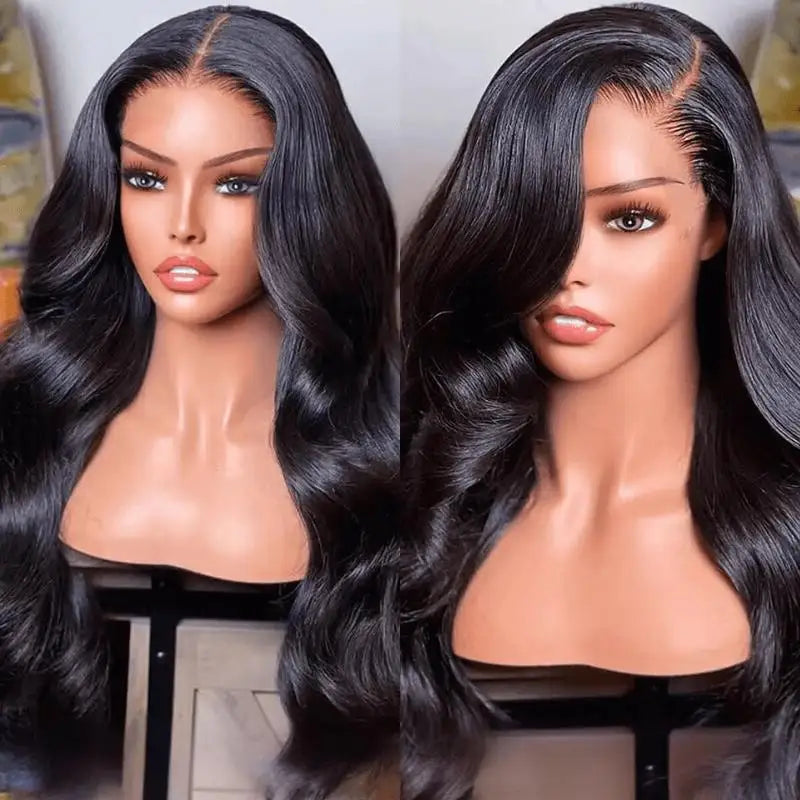 Brazilian Body Wave Human Hair Wig, Pre-Plucked HD Transparent 13x4 Lace Front, Bleached Knots