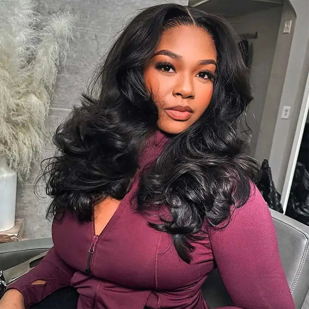 13x6 Lace Front Wigs Human Hair Density HD Body Wave Frontal Glueless