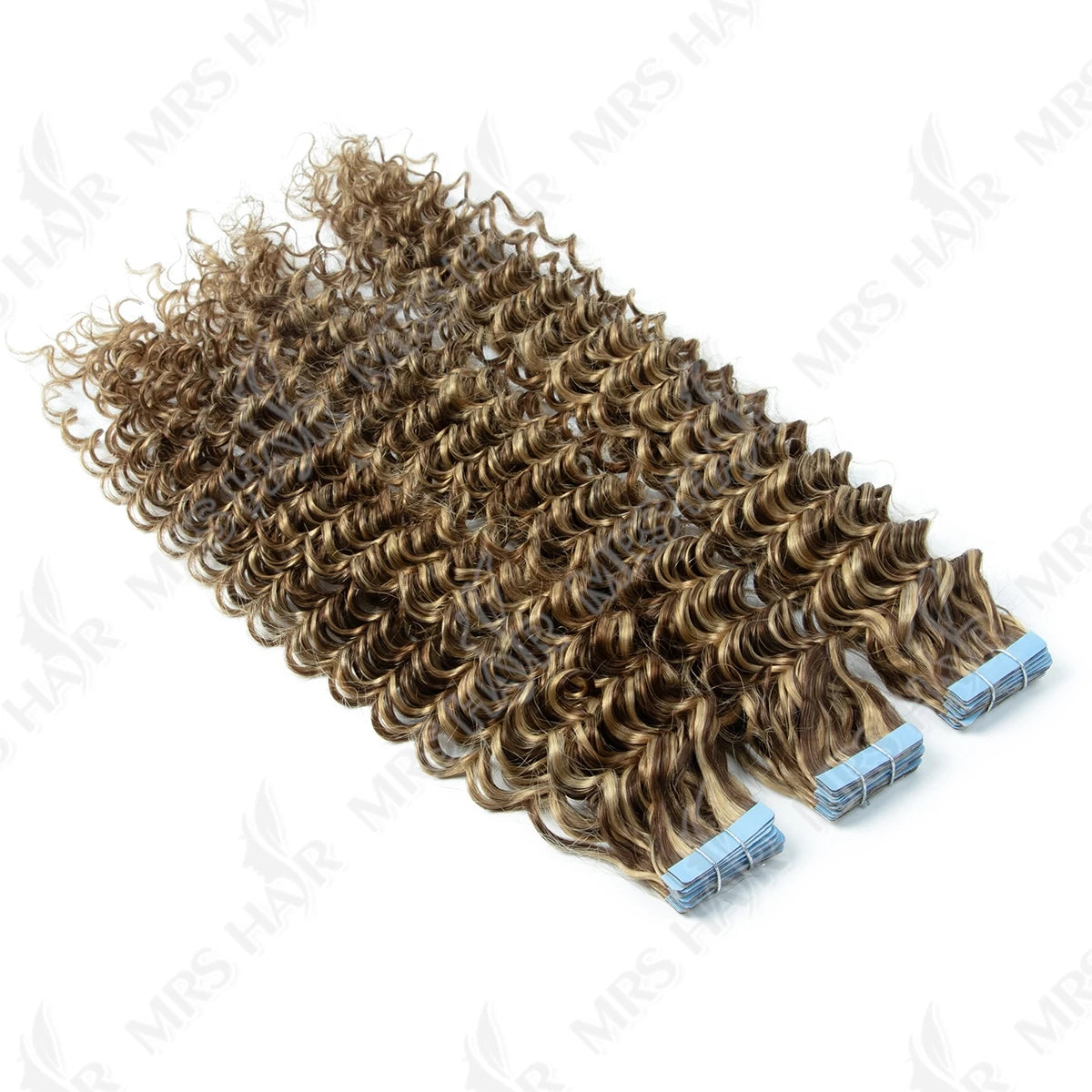 P4-27 Deep Curly Wave Tape in Hair Extensions Human Cuticle Remy 14-24inch