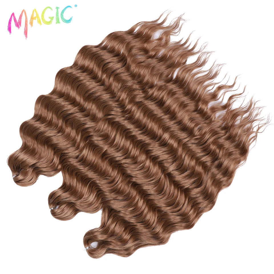 Water Wave Braiding Hair Extensions Ombre Blonde Deep Afro Curl Twist Crochet