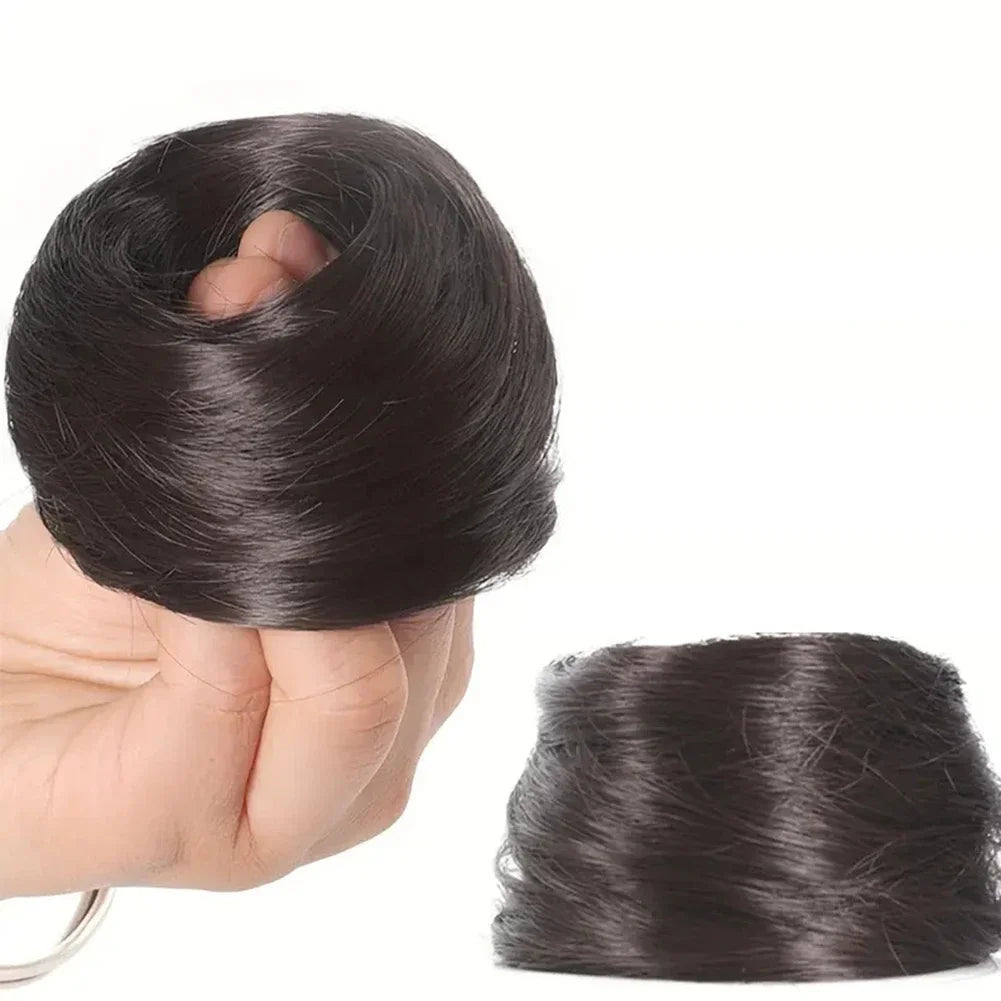 Human Hair Buns Ponytail Hairpiece Brazilian Pieces Bun Scrunchies Updos Donut Chignon