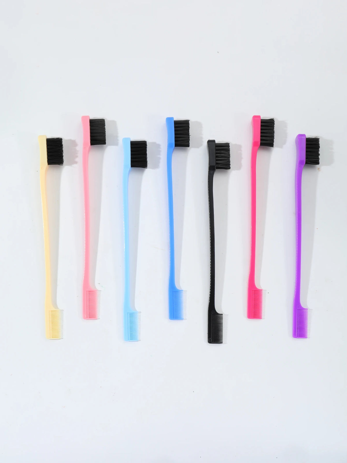 Hair Edge Brush Comb 2-in-1, Double-Sided Edge Control Brush with Comb