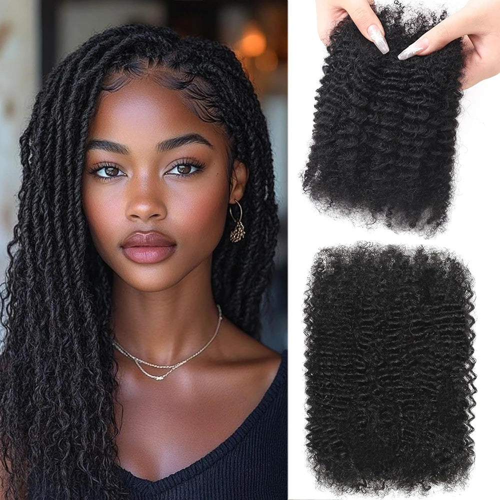 Afro Kinkys Bulk Human Hair Dreadlock Extensions Loc Repair Braiding Twist Tight