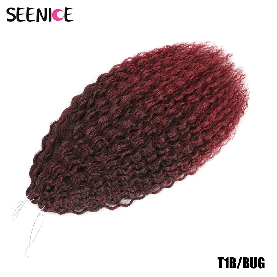 African Curls Synthetic Water Wave Twist Crochet Braiding Hair, Afro Curl, Ombre Blonde Pink Deep Wave