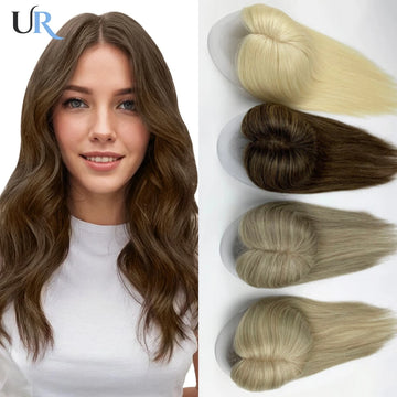 Straight Virgin Human Hair Topper — Mono Base, Clip-In Hairpiece