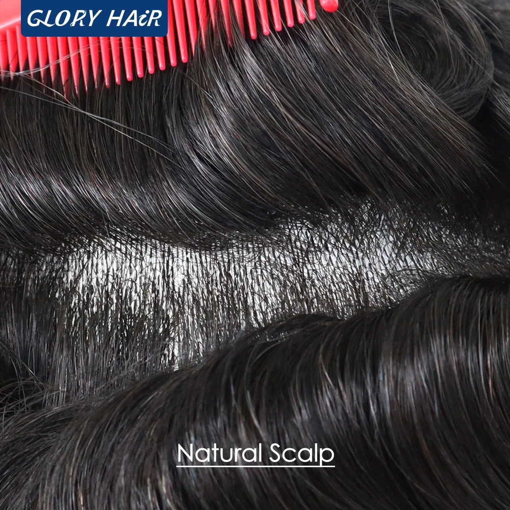 Double Knotted Man Toupee 130% Density Discounted Price Hair Unit Durable Men's Capillary Prosthesis Wig