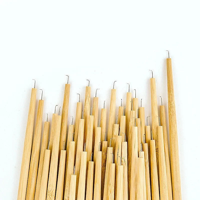 Ventilating Needles Wooden Handle Wig Needle Hooking Hair Holder False Beard Making