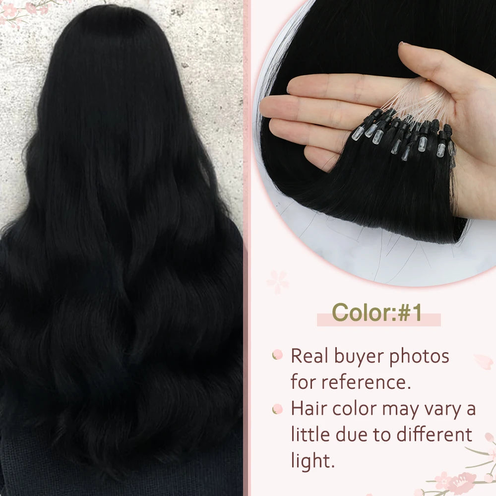 Micro Loop Human Hair Extensions Balayage Blonde 50Gram/Set 1G/S Natural Link Fusion