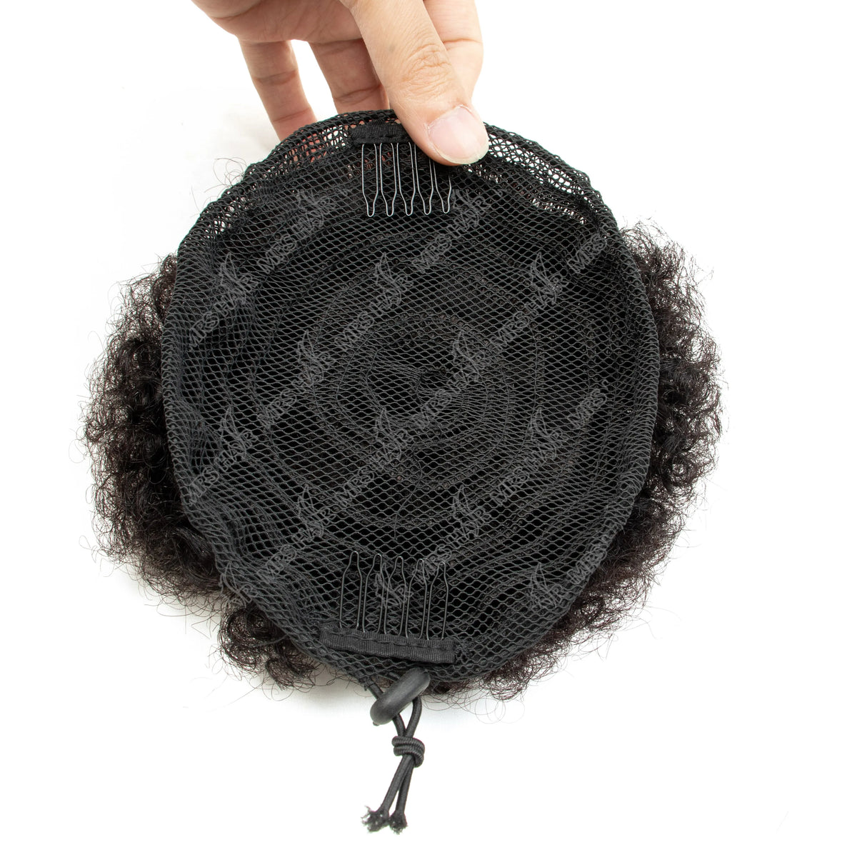 Curly Human Hair Ponytail Afro Kinky Puff Drawstring Bun Piece Clip in
