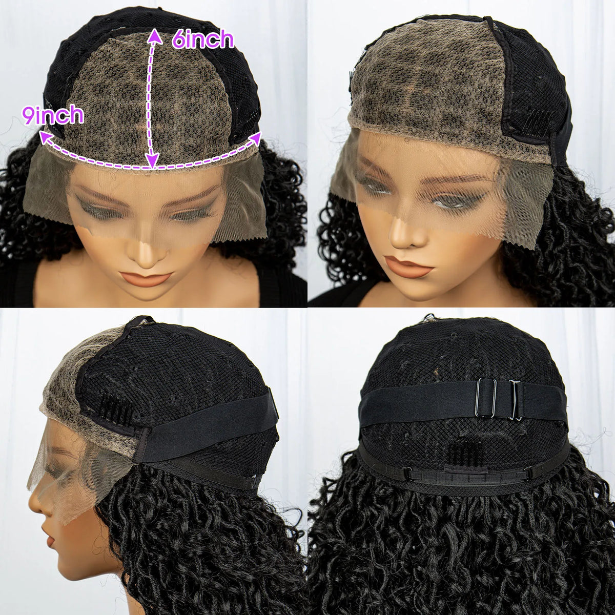 Faux Locs Braided Wigs Synthetic Dreadlock Curly Ends 26inch Lace Front Knotless