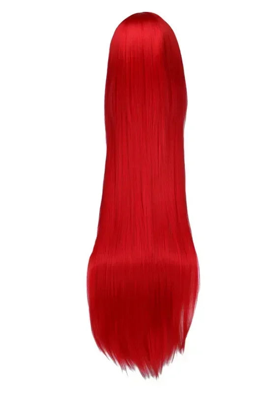 Long Straight Cosplay Wig Black Purple Red Pink Blue Dark Brown Cm