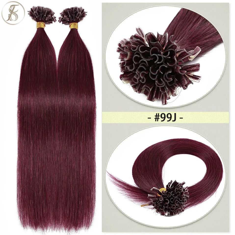 U Tip Hair Extensions 50g Microlink Keratin Fusion Human Capsule Pre Bonded