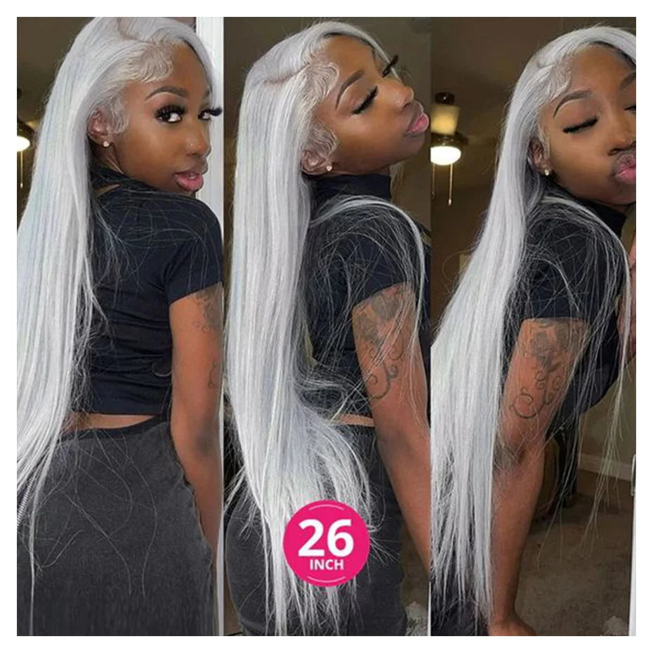 Grey Lace Fronts Wigs Human Hair 613 HD Frontal, 13x6 Vietnamese Raw