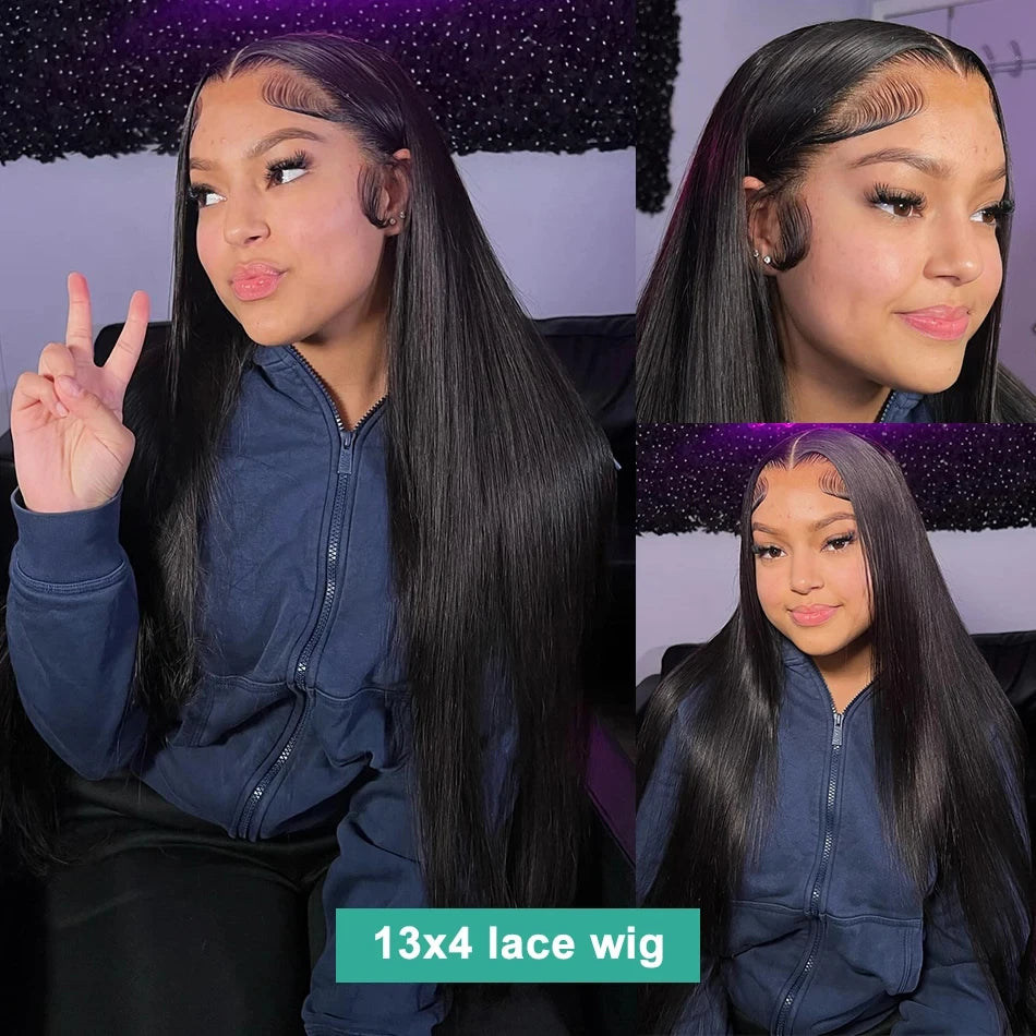 Density Bone Straight, 13x6 HD Lace Frontal Wig Transparent Front Pre Plucked