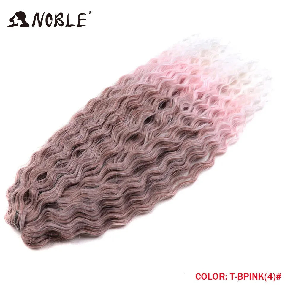 Synthetic Twist Crochet Curly Hair Water Wave Braid Ombre Blonde Brown Deep
