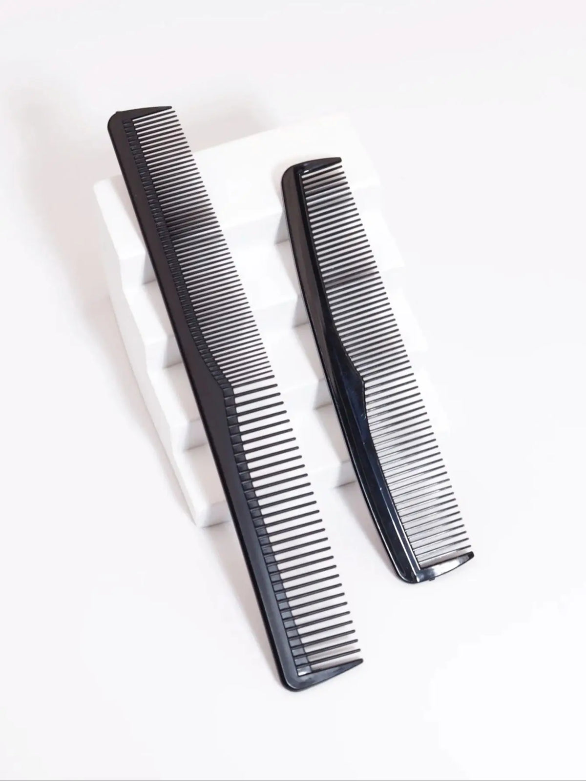 Anti-Static Heat-Resistant Fine Plastic Comb Set (2 Pieces)