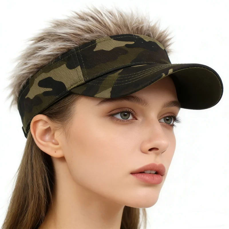 Synthetic Spiked Hair Wig Golf Baseball Cap Fake Short Sports Hat Outdoor
