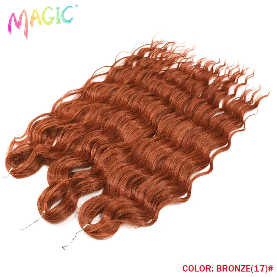 Water Wave Braiding Hair Extensions Ombre Blonde Deep Afro Curl Twist Crochet